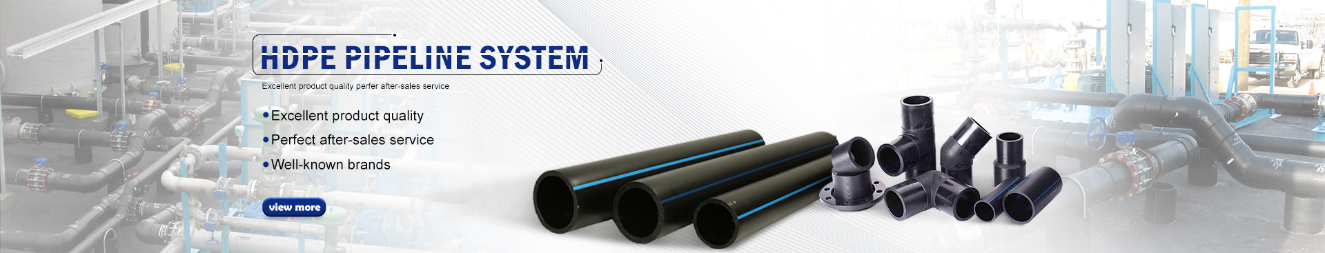 HDPE-Rohr (Poly Pipe) in schwarz / blauer Farbe für die Wasserversorgung